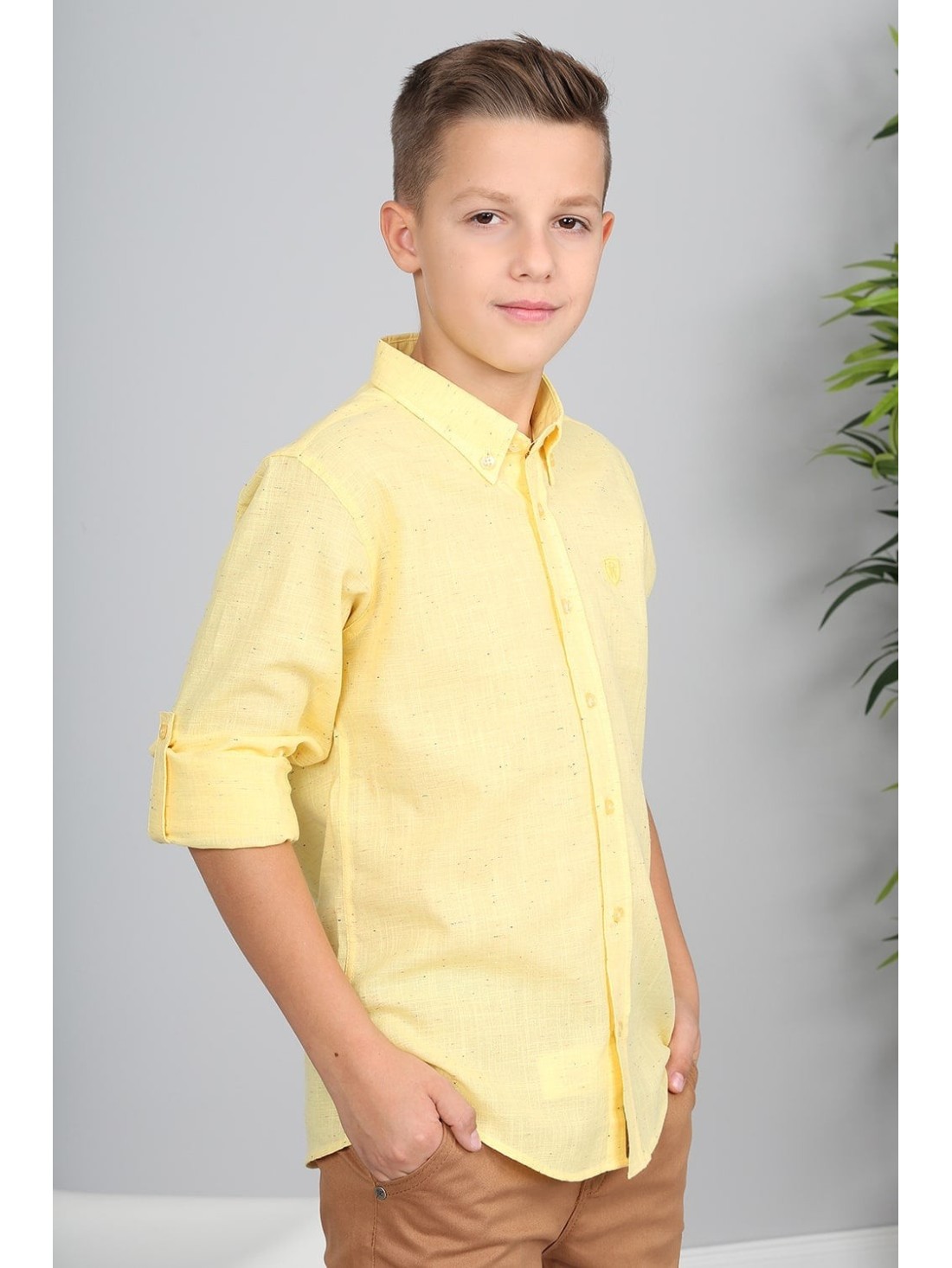 Yellow Speckled Shirt NDZ3803 - Online store - Boutique